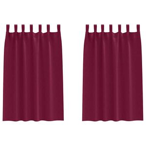 vidaXL Firany blackout z k&oacute;łkami 2 pcs Czerwone wino 175 x 140 cm
