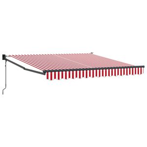 vidaXL Markiza wysuwana Czerwony i Biały 300 x 250 cm