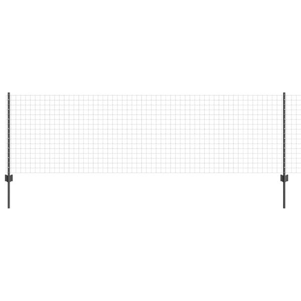 vidaXL Ogrodzenie z słupkiem Szary 0,8 x 10 m Stal i PVC