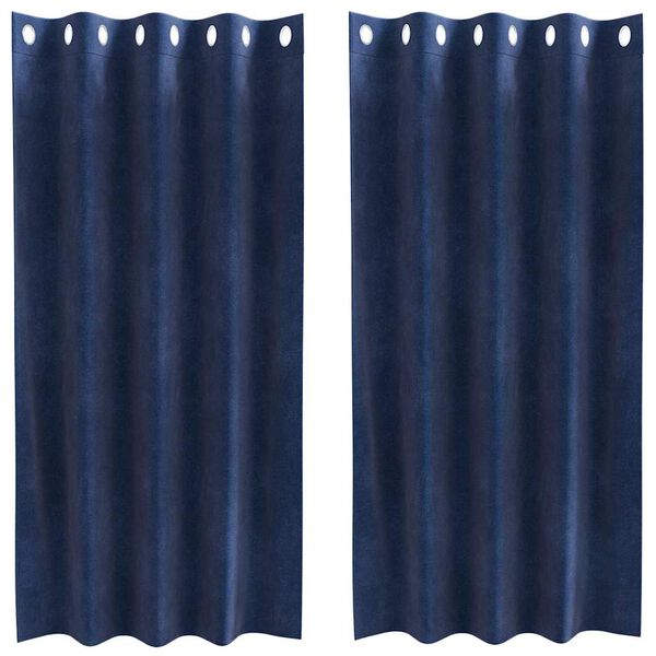 vidaXL Zasłony zaciemniające 2 pcs Ciemnoniebieski 140 x 175 cm