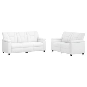 vidaXL Zestaw Sof 2 pcs Biały Ekosk&oacute;ra
