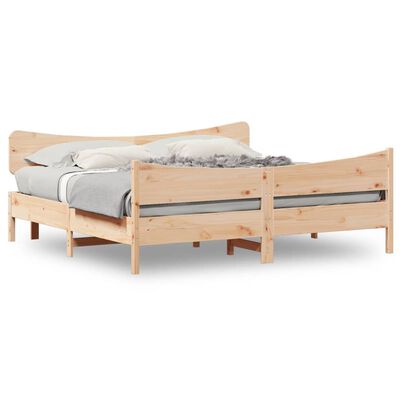 vidaXL Rama łóżka z zagłówkiem, 180x200 cm, sosnowa