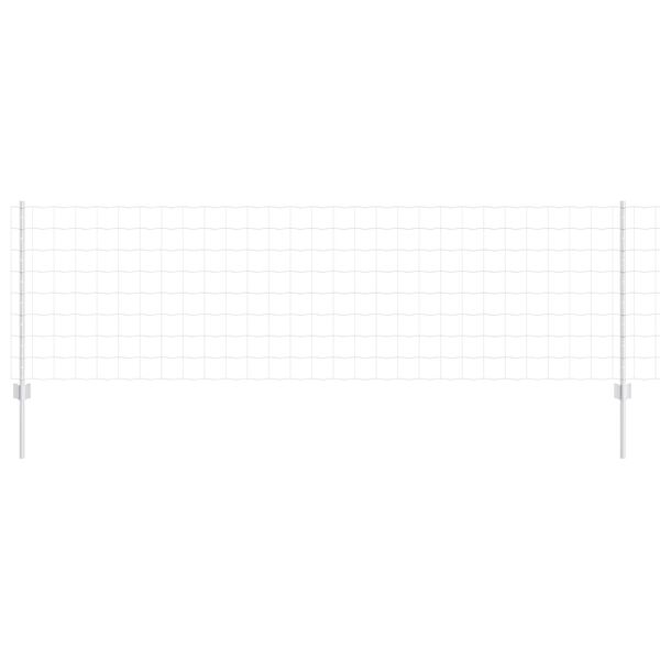 vidaXL Ogrodzenie z słupkiem Srebrny 0,8 x 10 m Stal