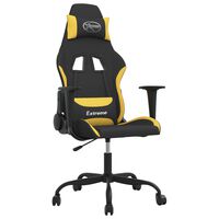 vidaXL Fotel gamingowy, z masażem, czarno-żółty, tkanina