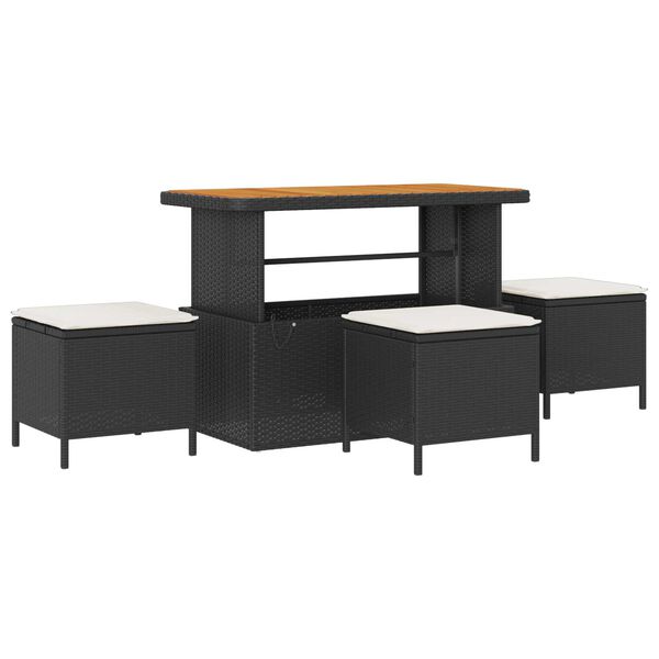 vidaXL Zestaw Sof na Ogr&oacute;d 9 pcs Czarny polirattan