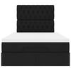 vidaXL Rama łóżka otomana z materacem, czarna, 120x200 cm, tkanina