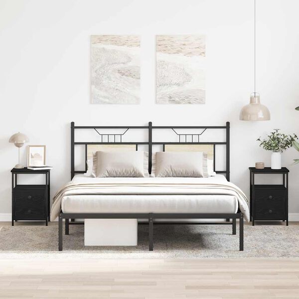 vidaXL Szafki nocne 2 szt. Dąb czarny 34x35,5x50 cm Drewno klejone