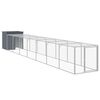 vidaXL Kurnik z wybiegiem, antracytowy, 110x813x110 cm, stal