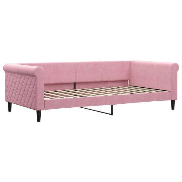 vidaXL Sofa z funkcją spania, r&oacute;żowa, 100x200 cm, obita aksamitem
