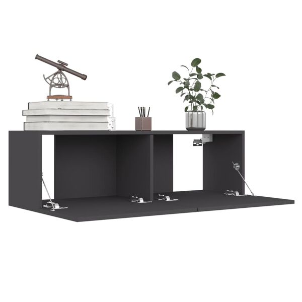 vidaXL Szafka pod telewizor, szara, 100x30x30 cm