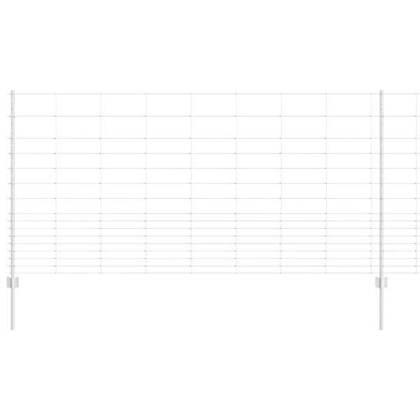 vidaXL Ogrodzenie z słupkiem Srebrny 1,2 x 50 m Stal