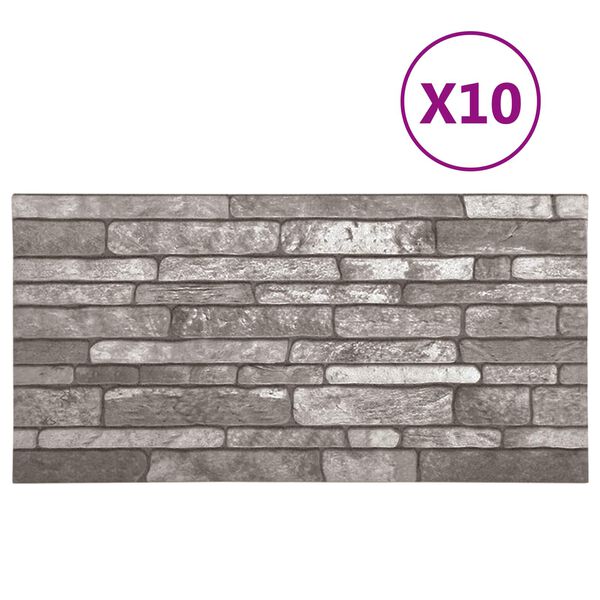 vidaXL Panele ścienne 10 pcs ciemnoszary 100 x 50 cm Pianka EPS