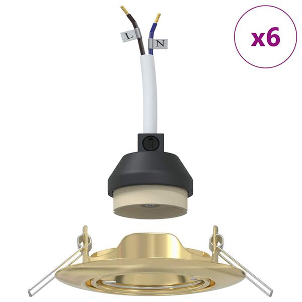 vidaXL Reflektor 6 pcs złoty 9 x 9 x 2.5 cm Metal