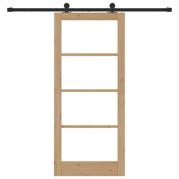 vidaXL Drzwi przesuwne ORKDAL Naturalny i czarny 86 x 198,5 cm