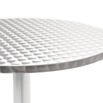 vidaXL Składany stół ogrodowy, srebrny, 60x(70-110) cm, aluminiowy