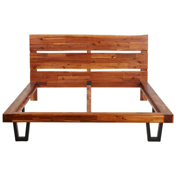 vidaXL Rama ł&oacute;żka z naturalną krawędzią, lite drewno akacjowe, 120 cm