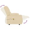 vidaXL Rozkładany fotel masujący z uchwytem, 4-os., kremowy, tkanina