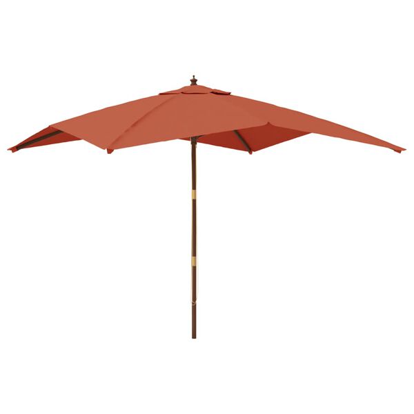 vidaXL Parasol ogrodowy na drewnianym słupku, terakota, 300x300x273 cm
