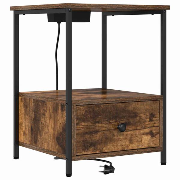 vidaXL Szafka Nocna z szufladą Dąb wędzony 42 x 41 x 56 cm