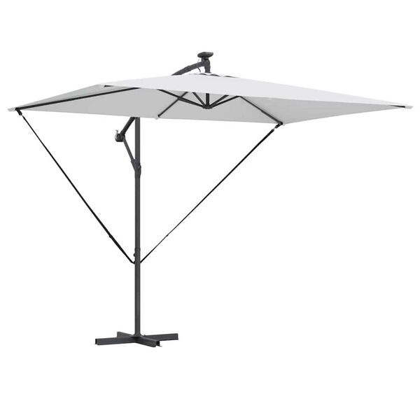 vidaXL Parasol plażowy Ze LED Lights piaskowy 294 x 200 x 270 cm
