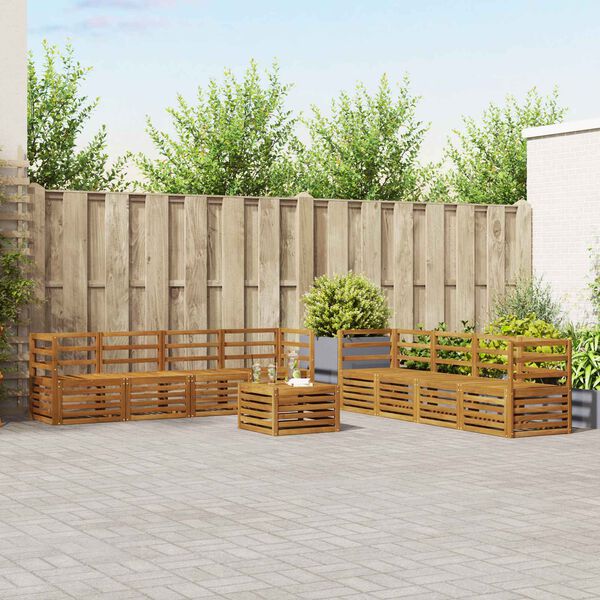 vidaXL Zestawy sof 9 pcs Naturalny Lite Drewno Akacji