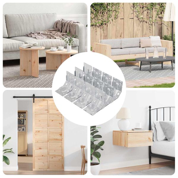 vidaXL Uchwyt 212 pcs Powlekana cynkiem 106 x 55 x 1,5mm Stal