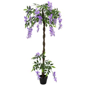 vidaXL Sztuczne drzewo kwiatowe z fasoli Fioletowy 80 x 18 x 160 cm