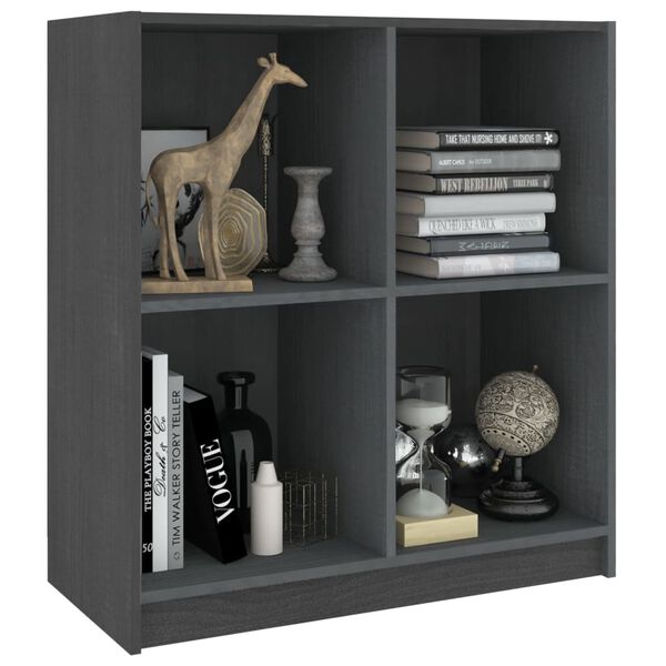 vidaXL Szafka, szara, 70x33x76 cm, lite drewno sosnowe