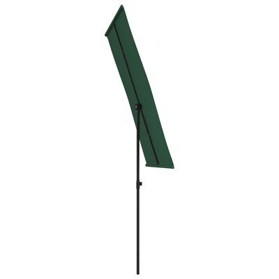 vidaXL Parasol ogrodowy na słupku aluminiowym, 180x110 cm, zielony