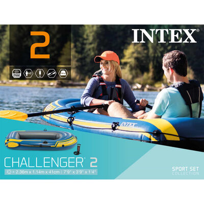 Intex Challenger 2 osobowa dmuchana łódź z wiosłami i pompką, 68367NP