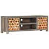 vidaXL Szafka pod TV, szara, 120x30x40 cm, lite drewno mango
