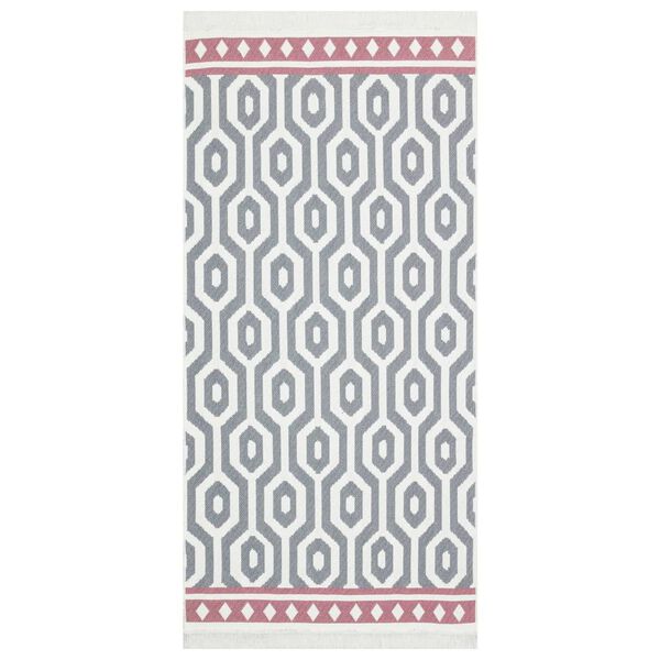 vidaXL Dywan, szary, 100x200 cm, bawełniany