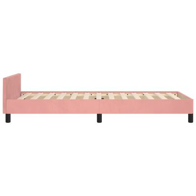 vidaXL Rama łóżka z zagłówkiem, różowa, 90x190 cm, aksamitna