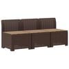 vidaXL Sofa ogrodowa 3-osobowa z poduszkami w rattanowym wyglądzie PP