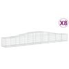 vidaXL Kosze gabionowe, 8 szt, 400x50x40/60 cm, galwanizowane żelazo