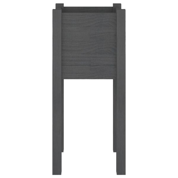 vidaXL Donica ogrodowa, szara, 31x31x70 cm, lite drewno sosnowe