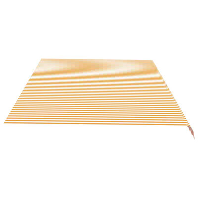vidaXL Zapasowa tkanina na markizę, żółto-biała, 6x3,5 m