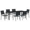 vidaXL Zestaw do jadalni w ogrodzie 7 pcs Czarny Rattan PE