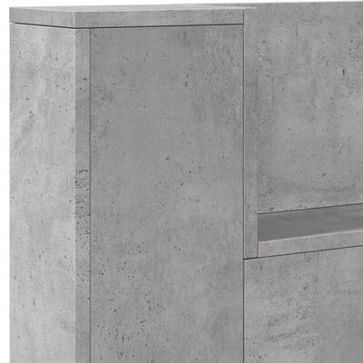 vidaXL Zagłówek z półką i LED, szarość betonu, 200x16,5x103,5 cm