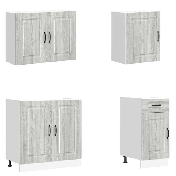 vidaXL Zestaw szafek kuchennych Kalmar 7-częściowy szary dąb sonoma