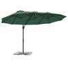 vidaXL Parasol plażowy Zielony 372 x 198 x 243 cm