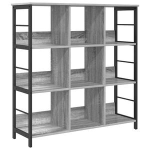 vidaXL P&oacute;łka na książki 9 poziomy 102 x 32 x 104,5 cm Szary Sonoma