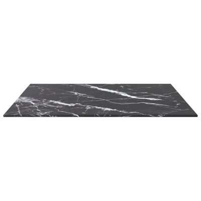 vidaXL Blat stołu, czarny, 60x60 cm, 6 mm, szkło ze wzorem marmuru