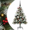 vidaXL Sztuczna choinka Zielono-biały 120 cm PVC, Metal i Plastik