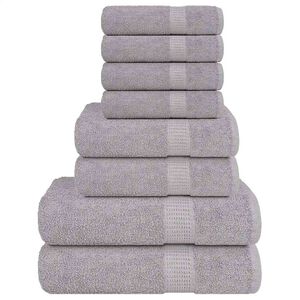 vidaXL 8-cz. zestaw ręcznik&oacute;w, FROGN, szary, 360 g/m&sup2;