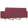 vidaXL Sofa 3-osobowa, winna czerwień, 180 cm,tapicerowana tkaniną