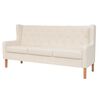 vidaXL Sofa 3-osobowa, materiałowa, kremowa