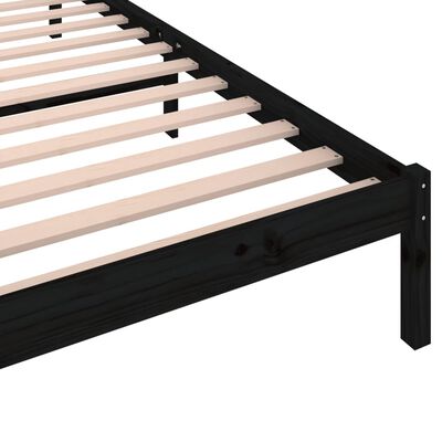 vidaXL Rama łóżka, lite drewno sosnowe, 90 x 200 cm, czarna