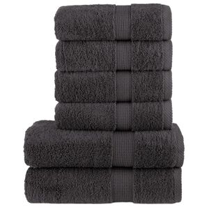 vidaXL 6-cz. zestaw ręcznik&oacute;w premium SOLUND, antracytowy, 600 g/cm&sup2;