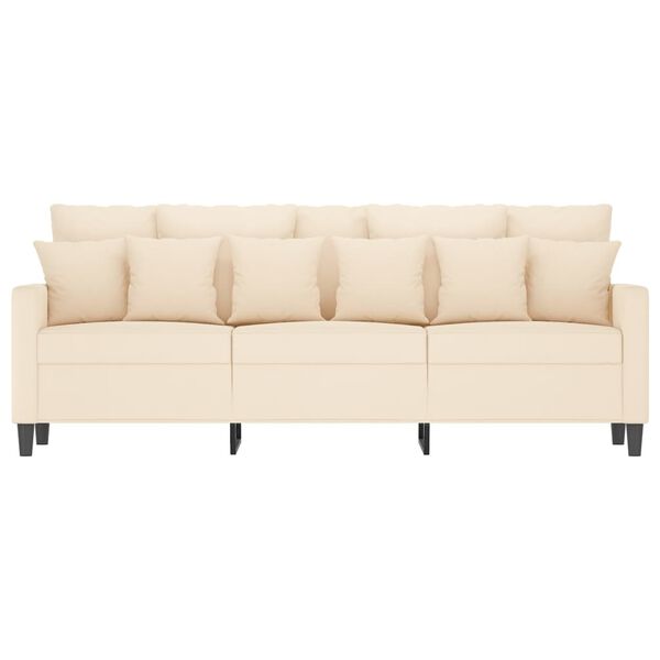 vidaXL Sofa 3-osobowa, kremowy, 180 cm, tapicerowana aksamitem